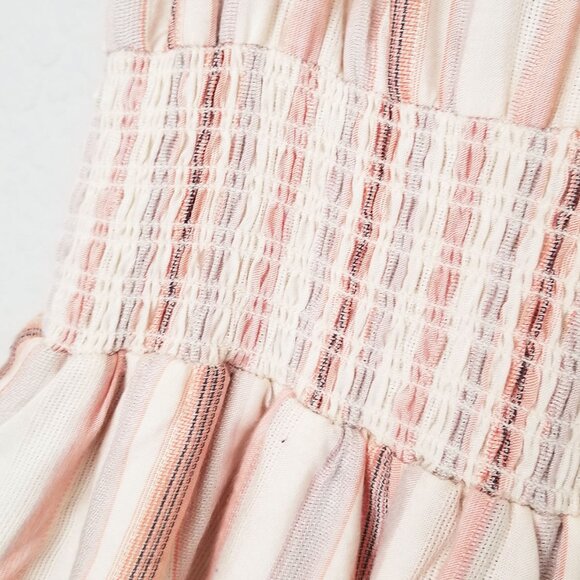 Paige Cristina Ruffle Smocked Tiered Minidress XL Ecru Neutral Boho Beach $199 - Picture 11 of 16